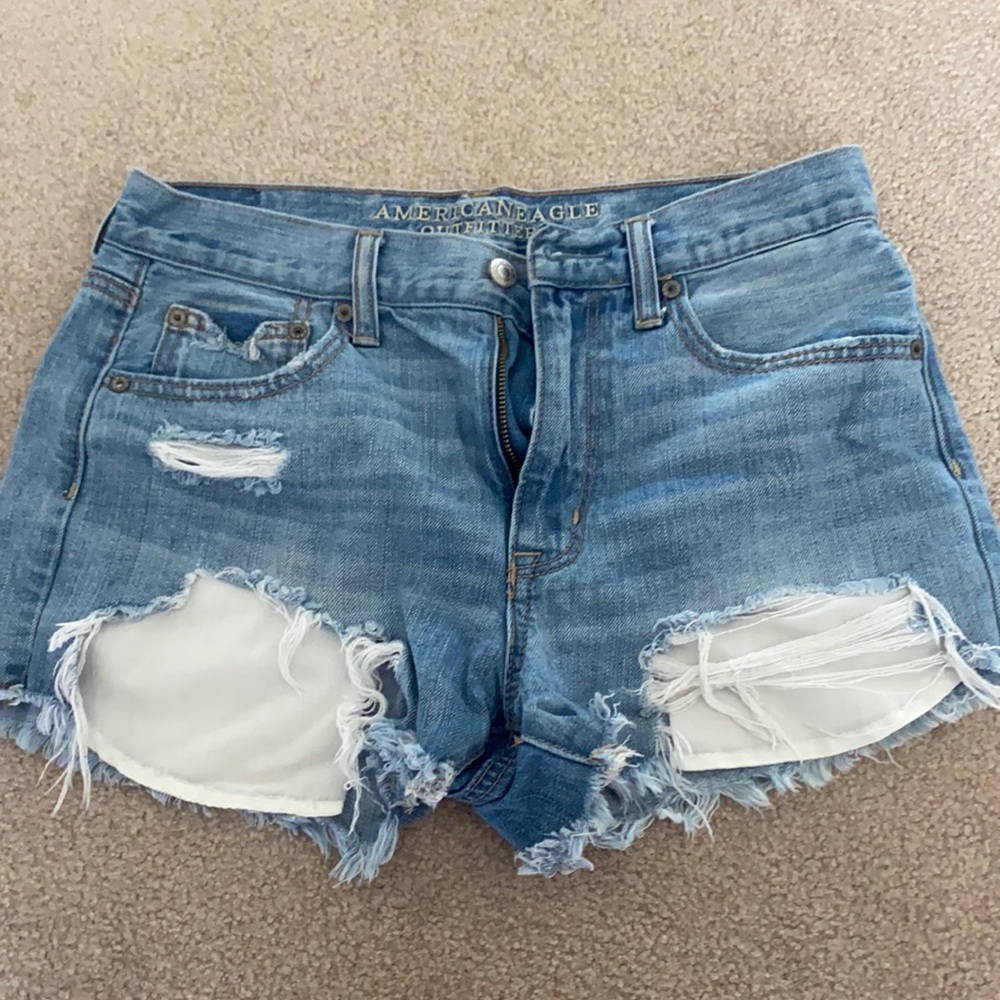 AE ripped denim shorts